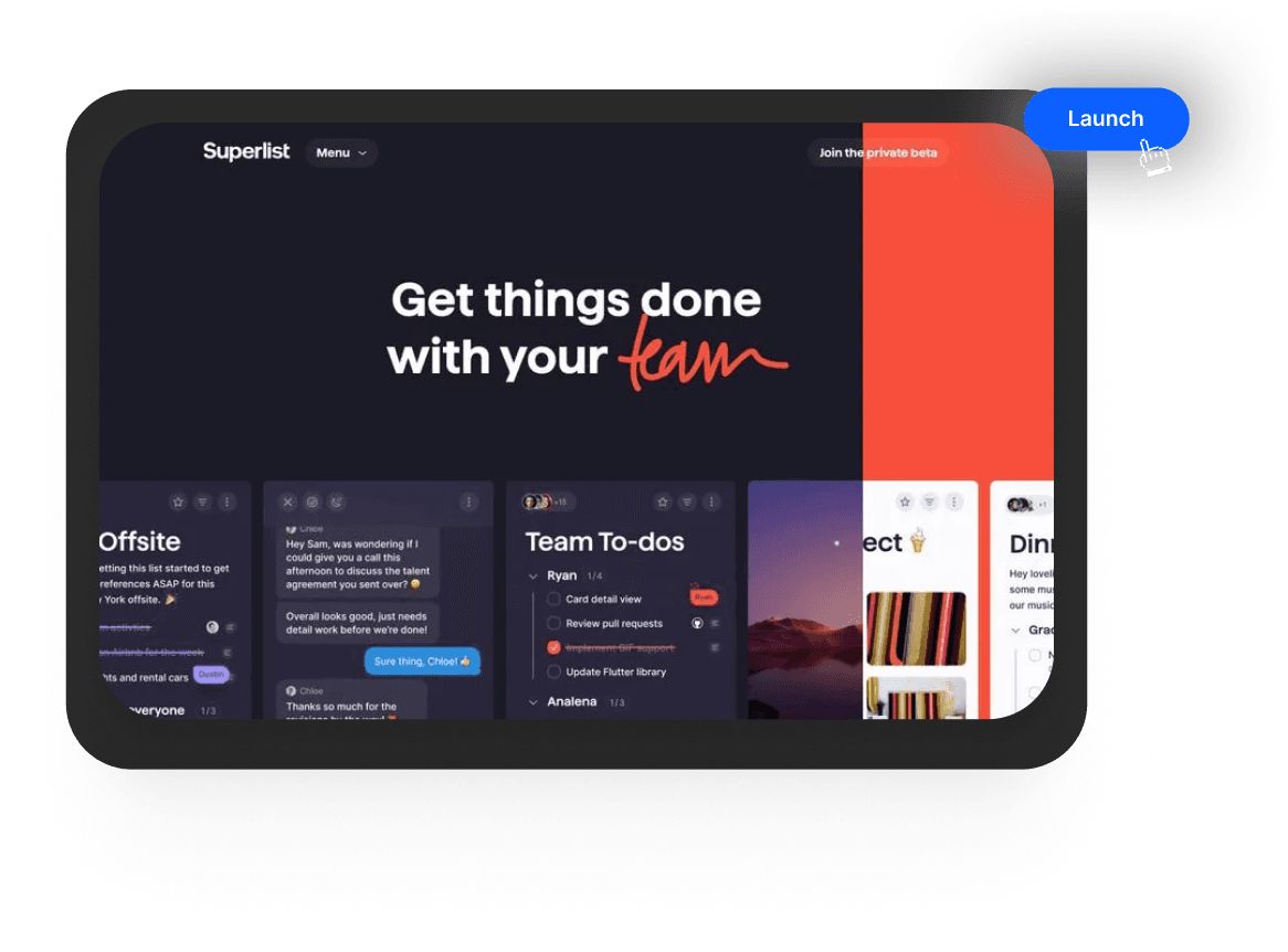 Launched website preview